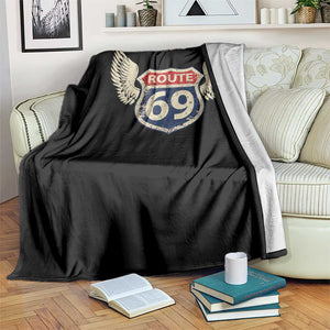 Vintage Route 69 Highway Road Trip Sign Throw Blanket TS11 Print Your Wear