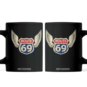 Vintage Route 69 Highway Road Trip Sign Coffee Mug TS11 Black Print Your Wear