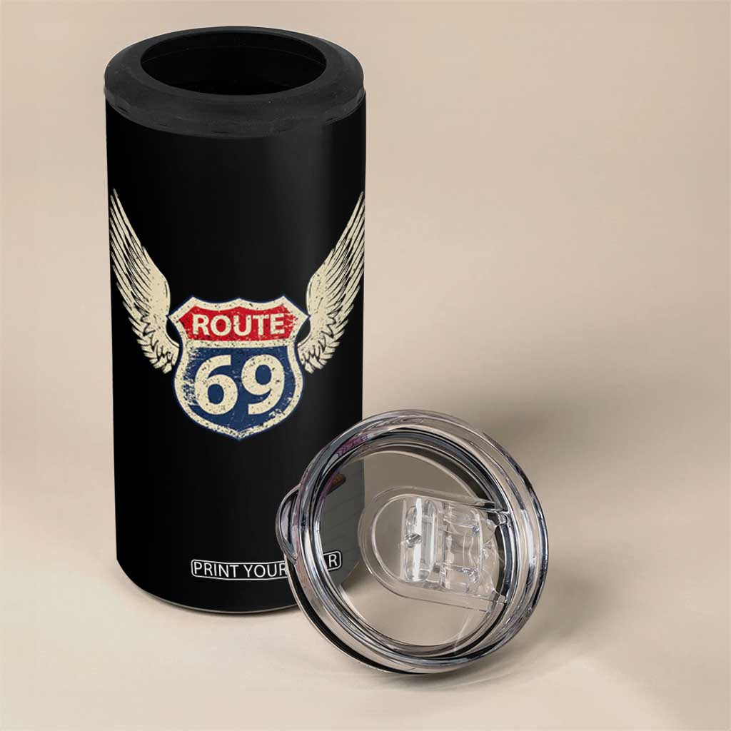 Vintage Route 69 Highway Road Trip Sign 4 in 1 Can Cooler Tumbler TS11 Print Your Wear