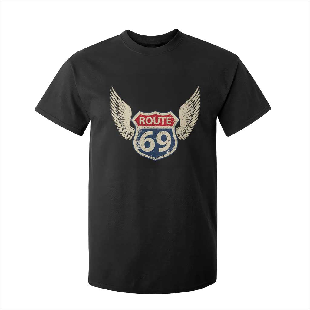 Vintage Route 69 Highway Road Trip Sign T Shirt For Kid TS11 Black Print Your Wear