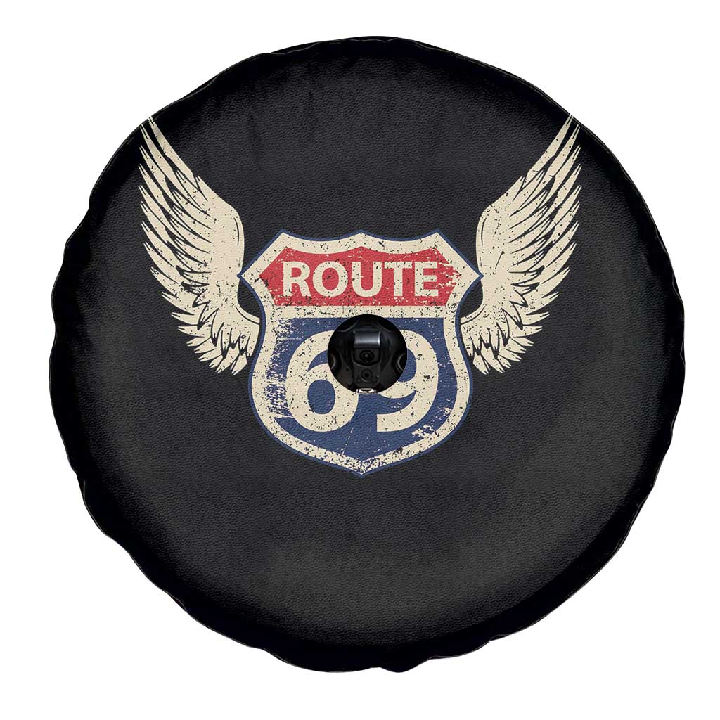Vintage Route 69 Highway Road Trip Sign Spare Tire Cover TS11 Print Your Wear