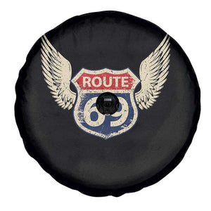 Vintage Route 69 Highway Road Trip Sign Spare Tire Cover TS11 Print Your Wear