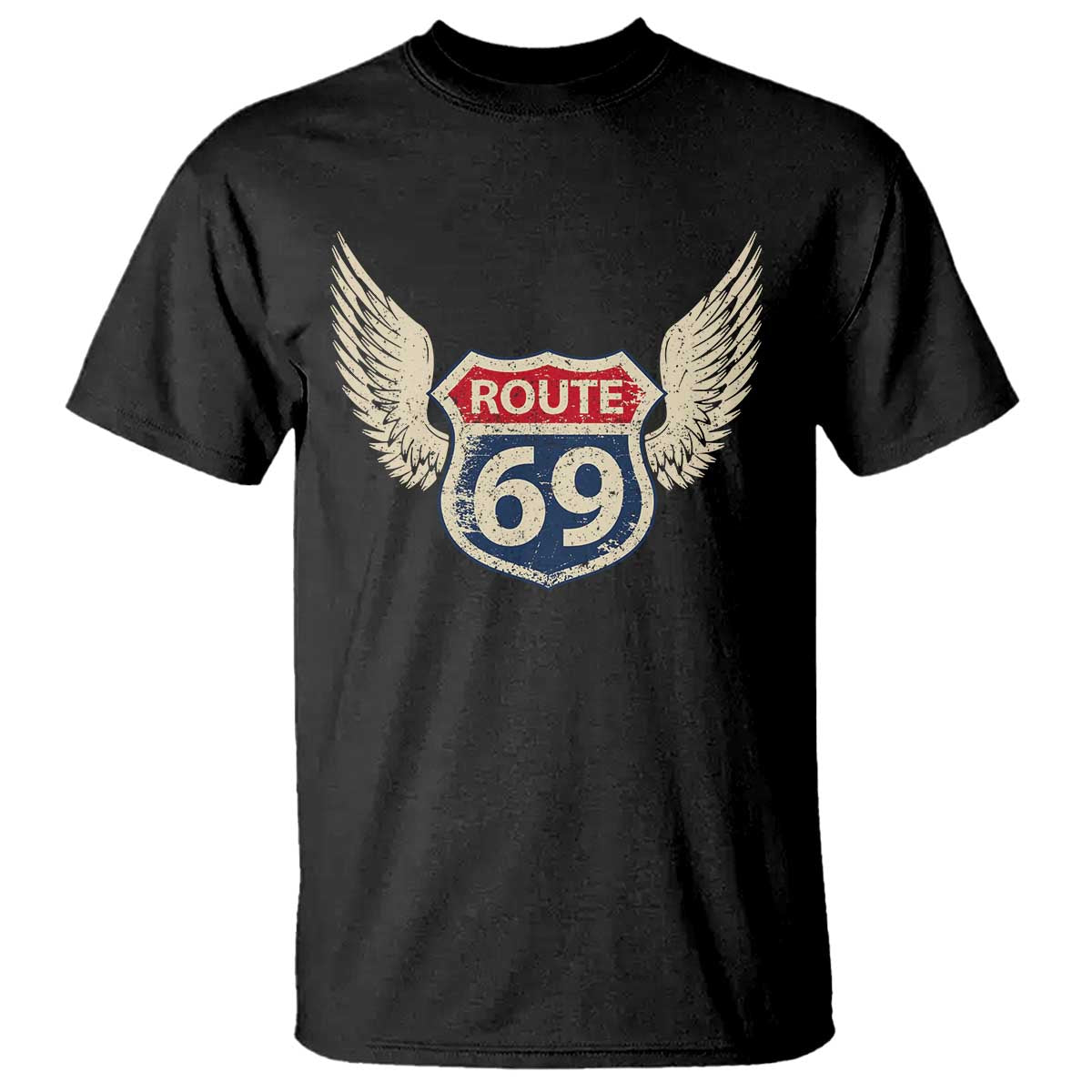 Vintage Route 69 Highway Road Trip Sign T Shirt TS11 Black Print Your Wear