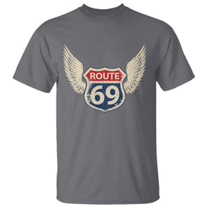 Vintage Route 69 Highway Road Trip Sign T Shirt TS11 Charcoal Print Your Wear