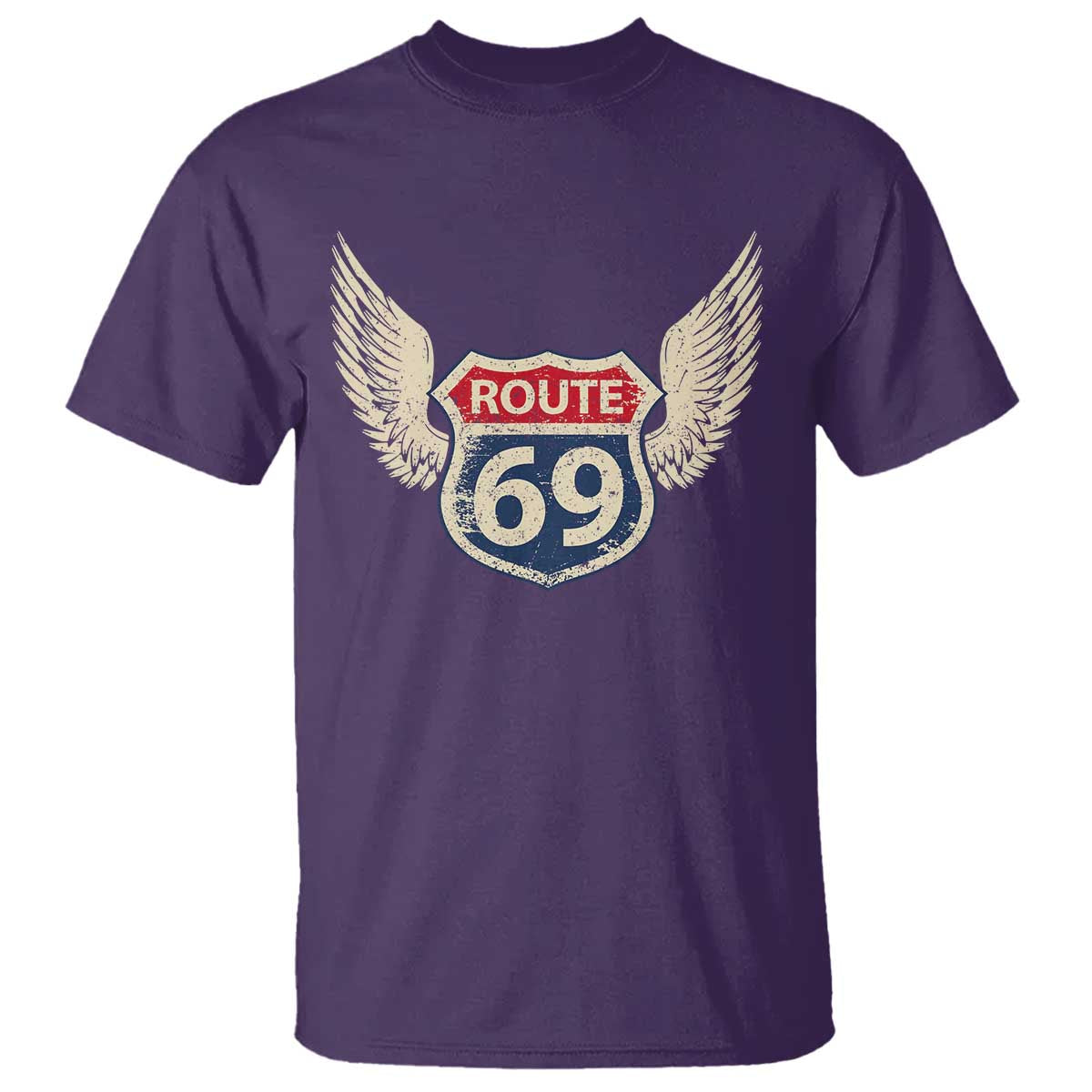 Vintage Route 69 Highway Road Trip Sign T Shirt TS11 Purple Print Your Wear