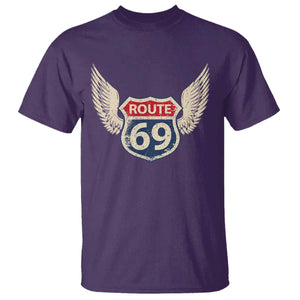 Vintage Route 69 Highway Road Trip Sign T Shirt TS11 Purple Print Your Wear