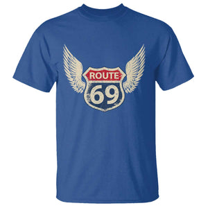 Vintage Route 69 Highway Road Trip Sign T Shirt TS11 Royal Blue Print Your Wear