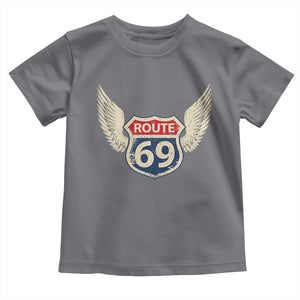Vintage Route 69 Highway Road Trip Sign Toddler T Shirt TS11 Charcoal Print Your Wear