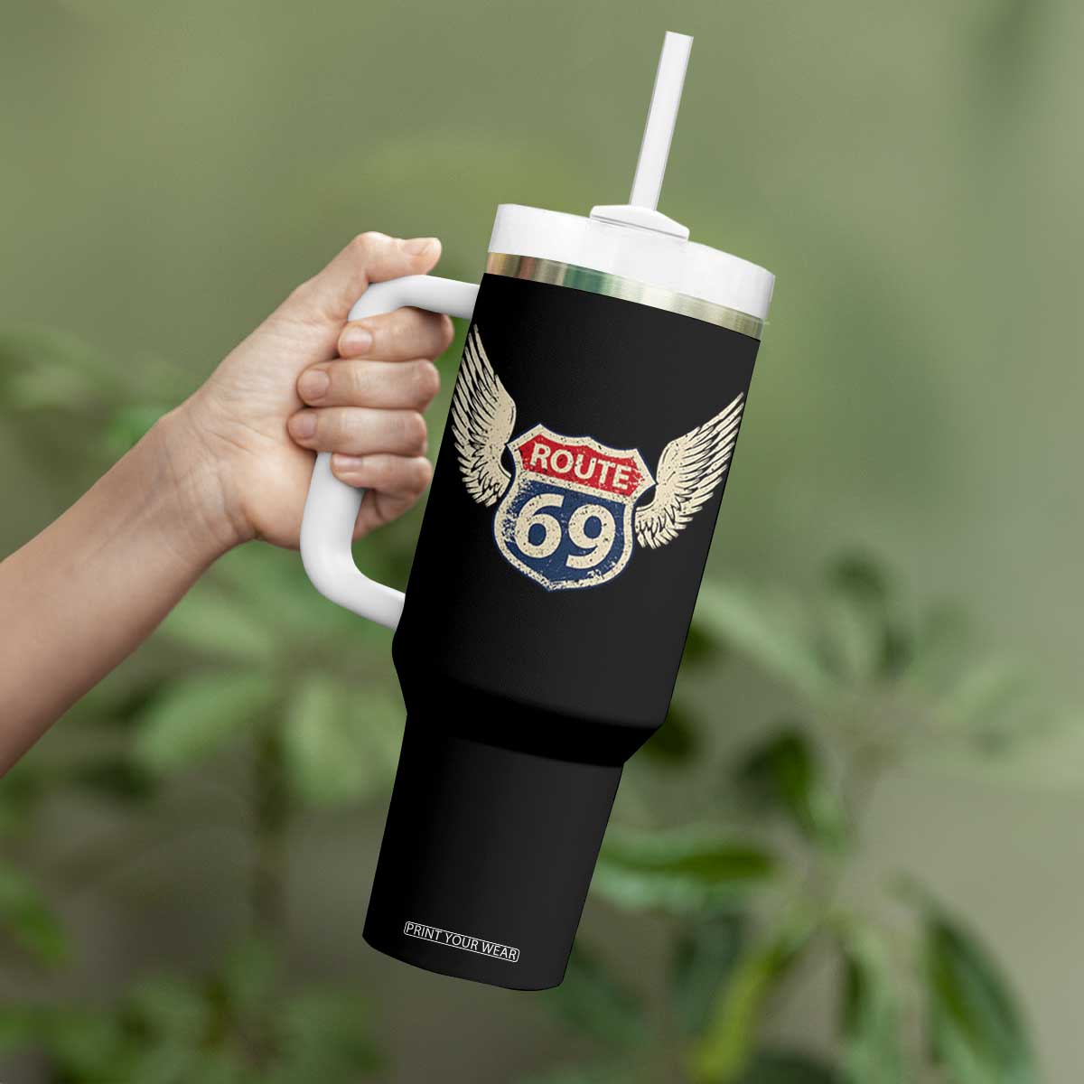 Vintage Route 69 Highway Road Trip Sign Tumbler With Handle TS11 Print Your Wear