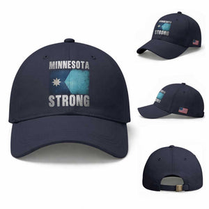 Minnesota Strong Baseball Cap MN State Pride Community Resistance TS11 Baseball Cap Universal Fit Navy Print Your Wear