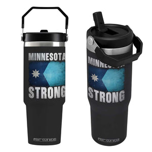 Minnesota Strong Flip Straw Tumbler MN State Pride Community Resistance TS11 One Size: 30 oz Black Print Your Wear