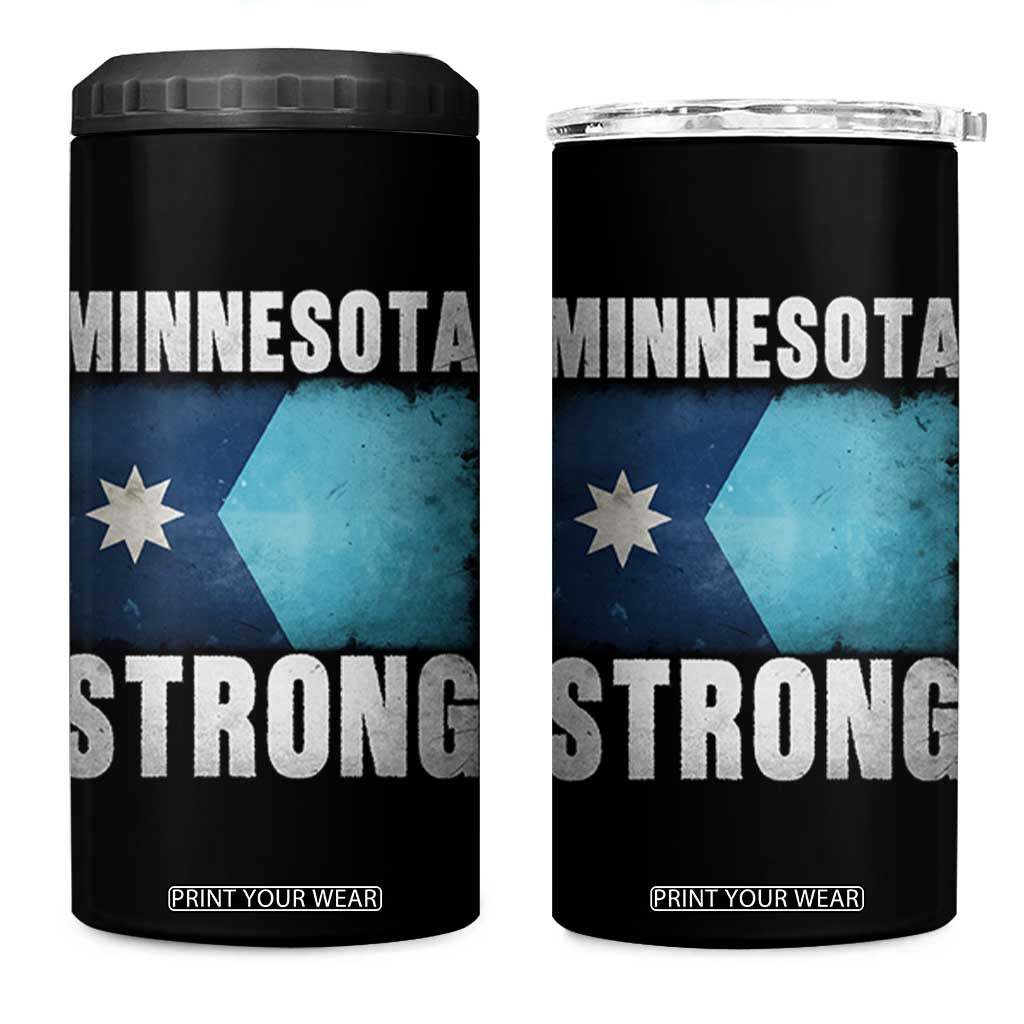 Minnesota Strong 4 in 1 Can Cooler Tumbler MN State Pride Community Resistance TS11 One Size: 16 oz Black Print Your Wear
