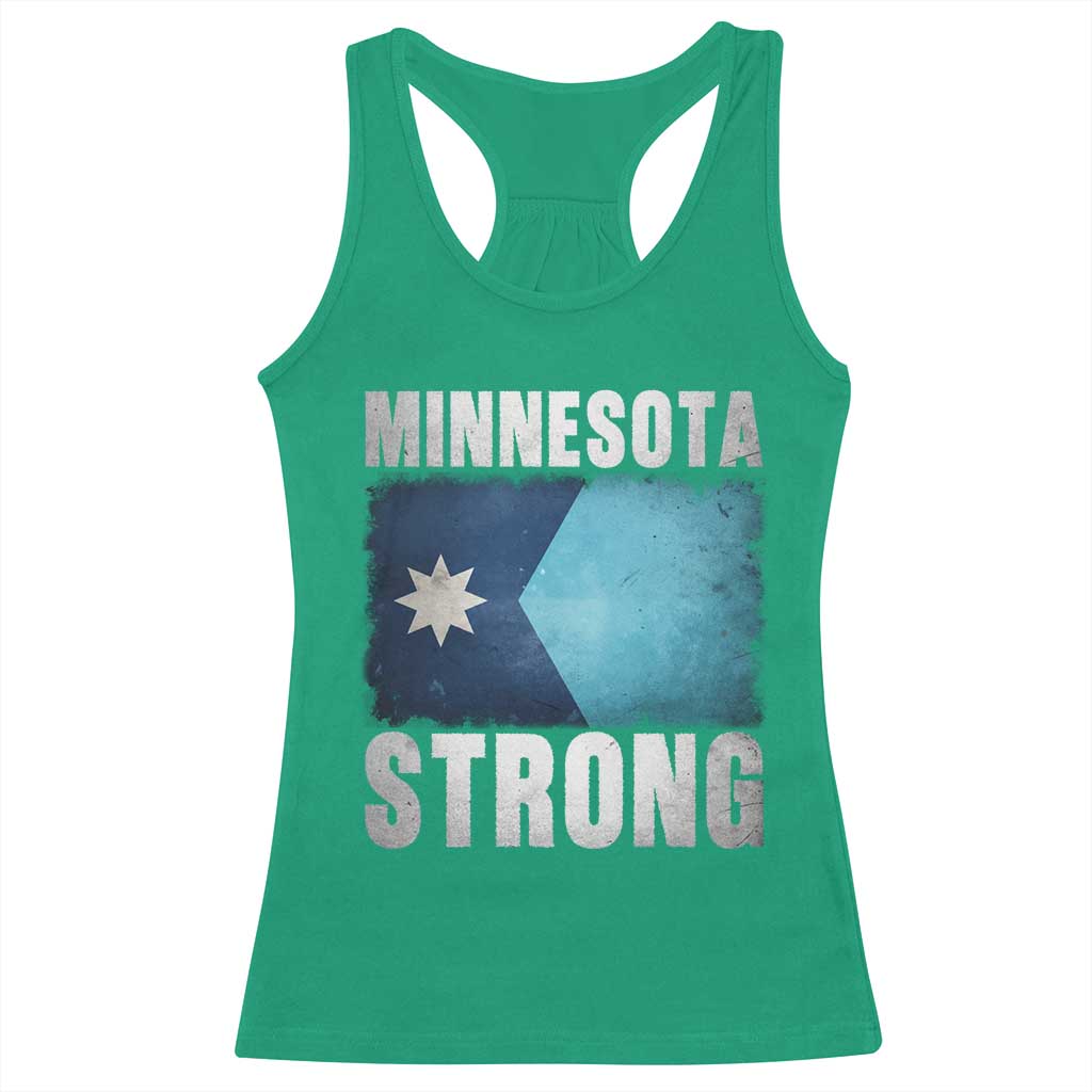 Minnesota Strong Racerback Tank Top MN State Pride Community Resistance TS11 Irish Green Print Your Wear
