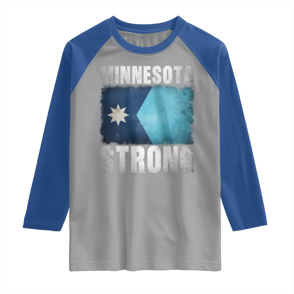 Minnesota Strong Raglan Shirt MN State Pride Community Resistance TS11 Sport Gray Royal Print Your Wear