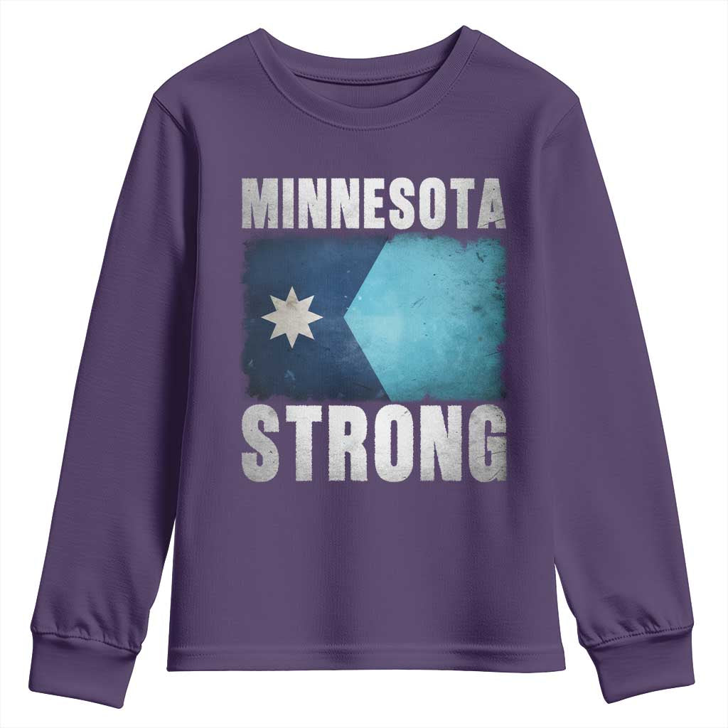 Minnesota Strong Youth Sweatshirt MN State Pride Community Resistance TS11 Purple Print Your Wear