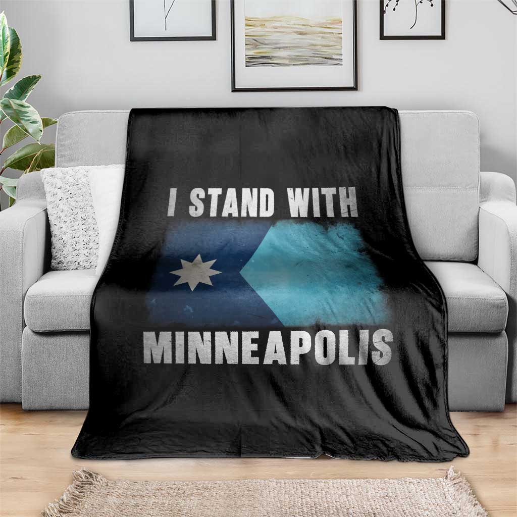 I Stand With Minneapolis Throw Blanket Social Justice and Immigration Protest MN Flag TS11 Print Your Wear