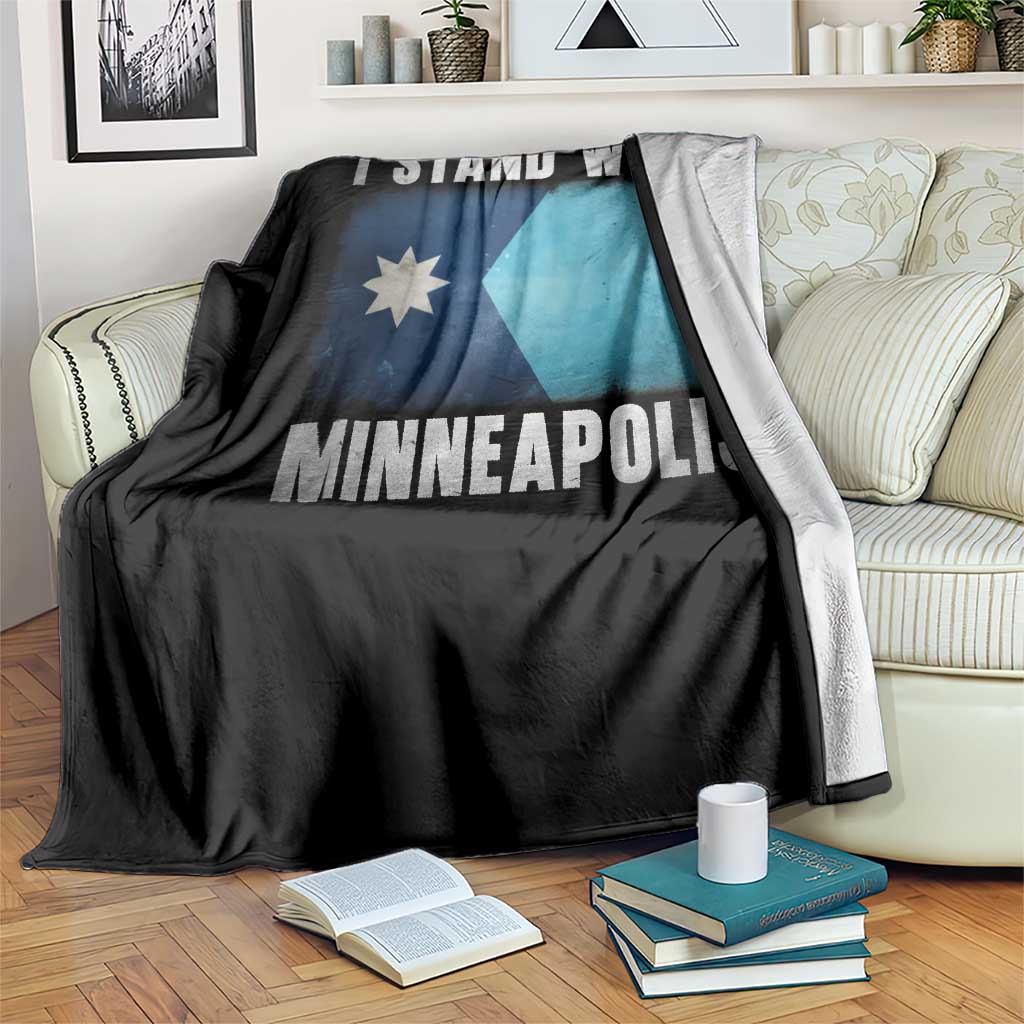 I Stand With Minneapolis Throw Blanket Social Justice and Immigration Protest MN Flag TS11 Print Your Wear