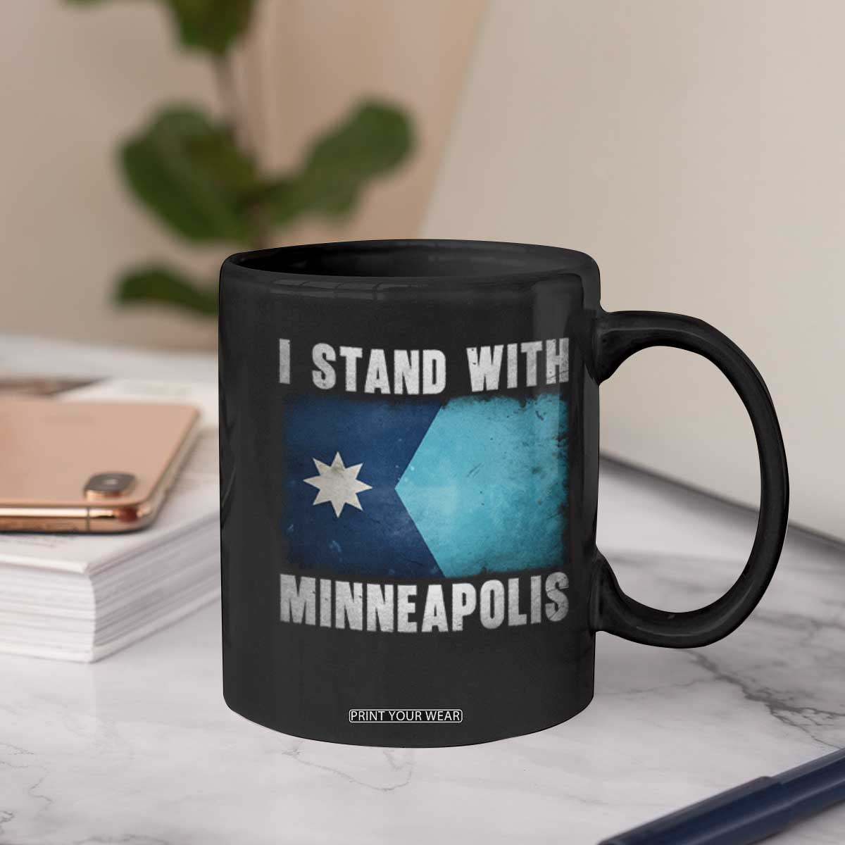 I Stand With Minneapolis Coffee Mug Social Justice and Immigration Protest MN Flag TS11 Print Your Wear