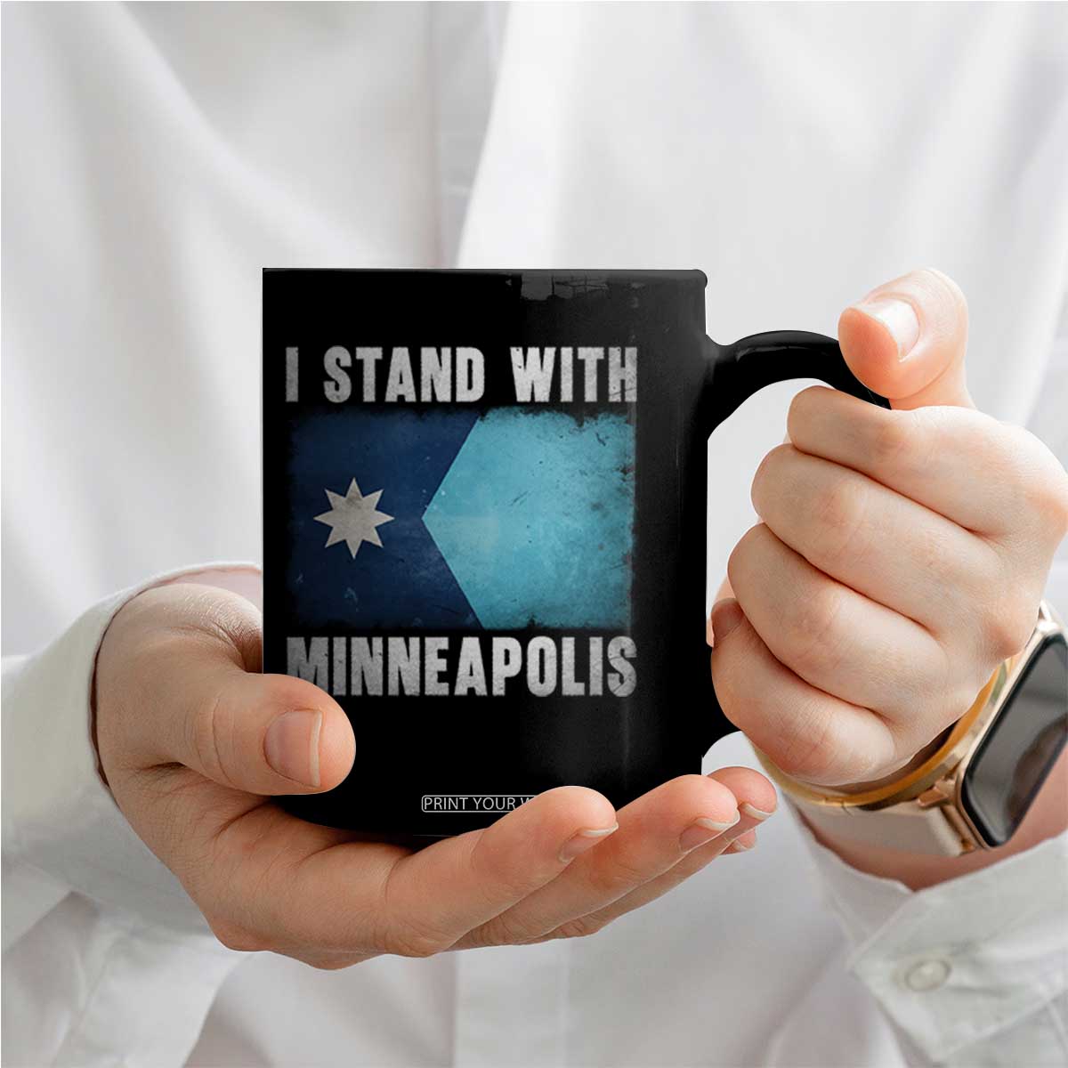 I Stand With Minneapolis Coffee Mug Social Justice and Immigration Protest MN Flag TS11 Print Your Wear