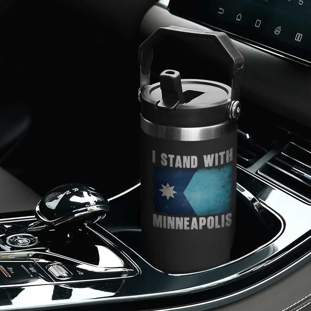 I Stand With Minneapolis Flip Straw Tumbler Social Justice and Immigration Protest MN Flag TS11 Print Your Wear