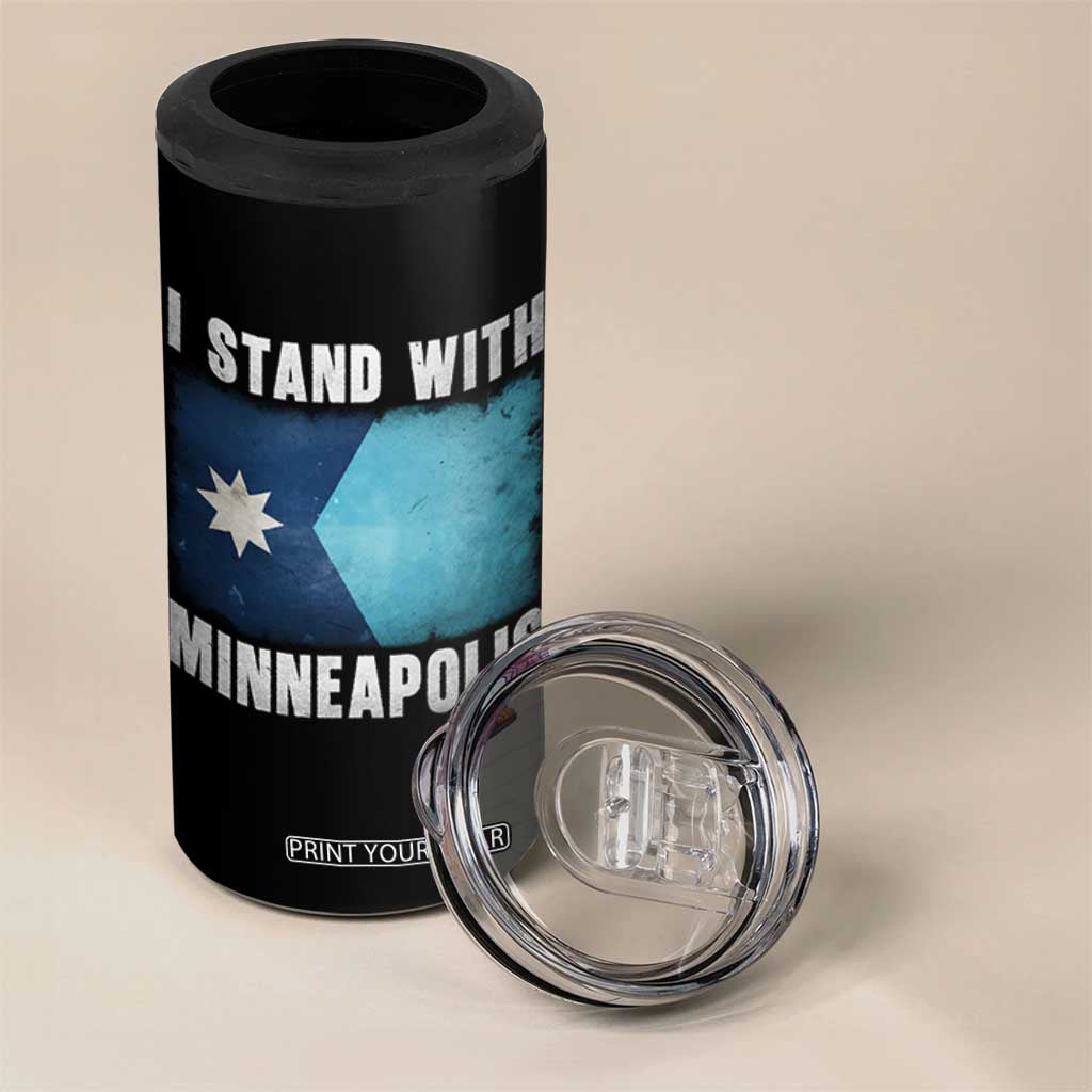 I Stand With Minneapolis 4 in 1 Can Cooler Tumbler Social Justice and Immigration Protest MN Flag TS11 Print Your Wear