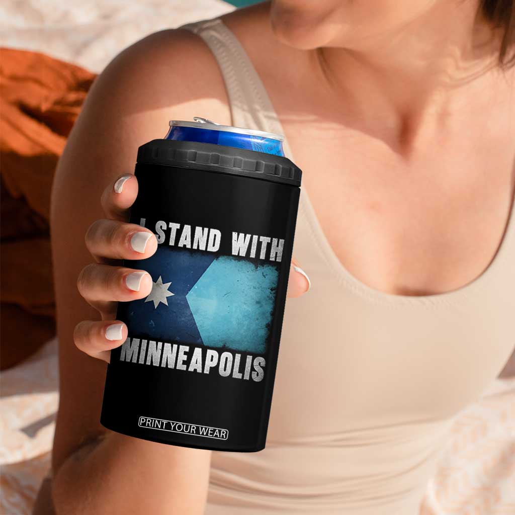 I Stand With Minneapolis 4 in 1 Can Cooler Tumbler Social Justice and Immigration Protest MN Flag TS11 Print Your Wear
