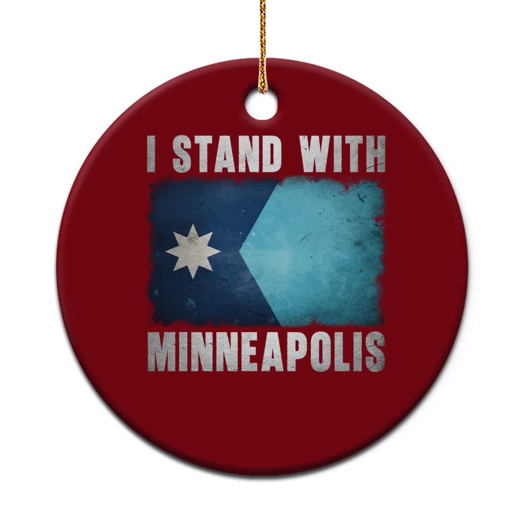 I Stand With Minneapolis Ceramic Ornament Social Justice and Immigration Protest MN Flag TS11 1pc Red Print Your Wear