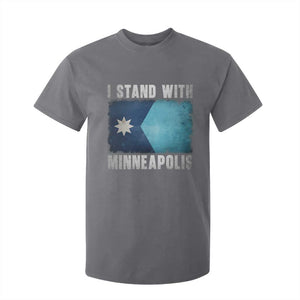 I Stand With Minneapolis T Shirt For Kid Social Justice and Immigration Protest MN Flag TS11 Charcoal Print Your Wear