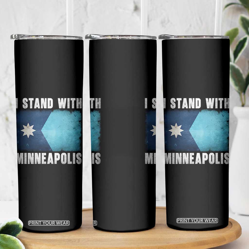 I Stand With Minneapolis Skinny Tumbler Social Justice and Immigration Protest MN Flag TS11 Print Your Wear