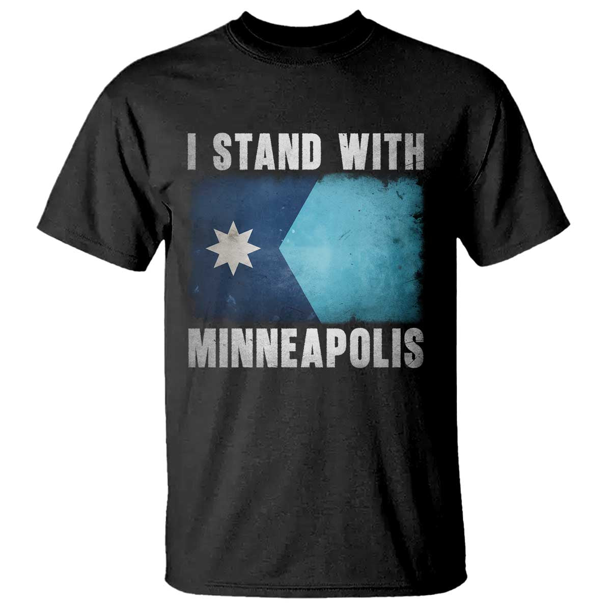 I Stand With Minneapolis T Shirt Social Justice and Immigration Protest MN Flag TS11 Black Print Your Wear