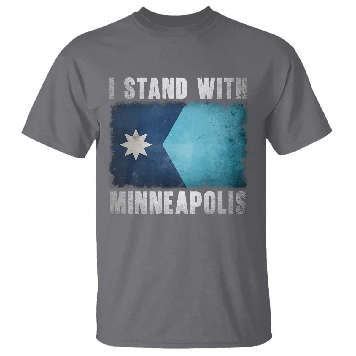 I Stand With Minneapolis T Shirt Social Justice and Immigration Protest MN Flag TS11 Charcoal Print Your Wear