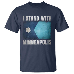 I Stand With Minneapolis T Shirt Social Justice and Immigration Protest MN Flag TS11 Navy Print Your Wear
