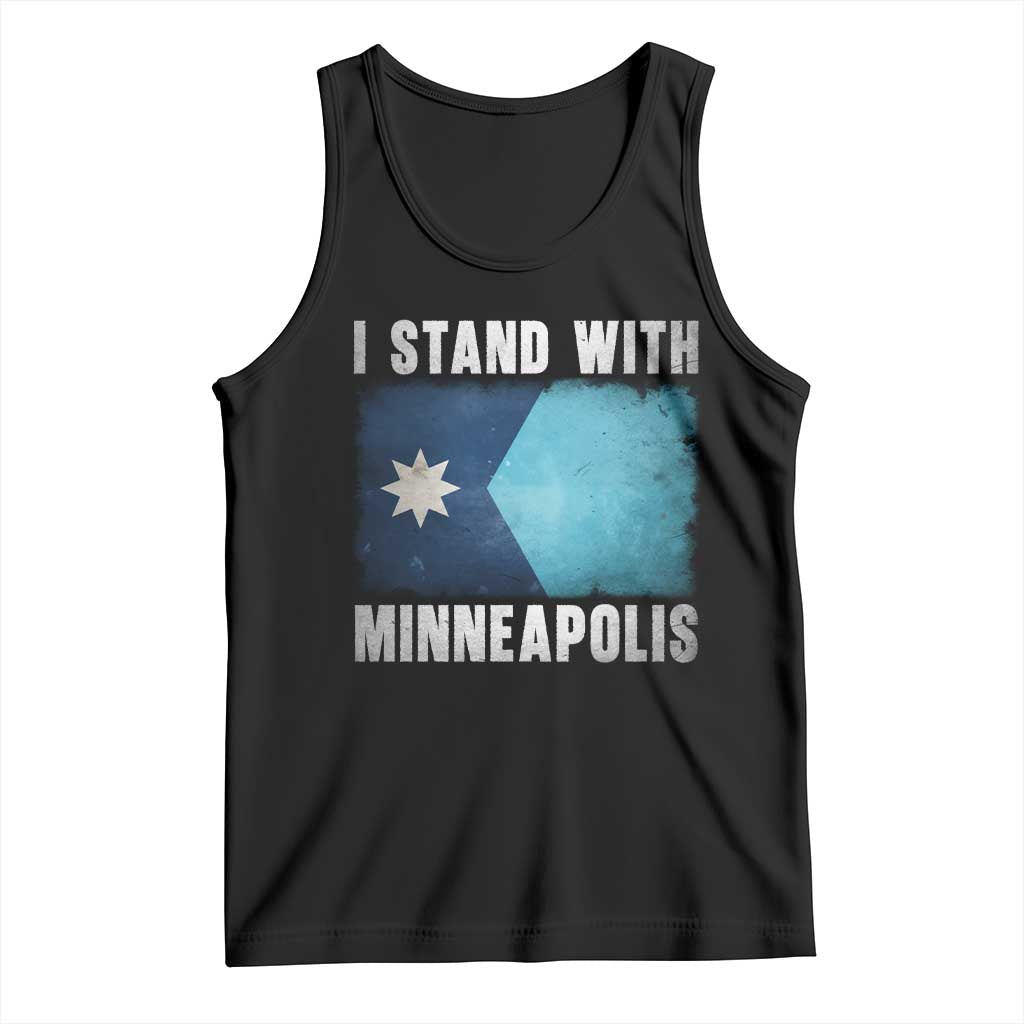 I Stand With Minneapolis Tank Top Social Justice and Immigration Protest MN Flag TS11 Black Print Your Wear