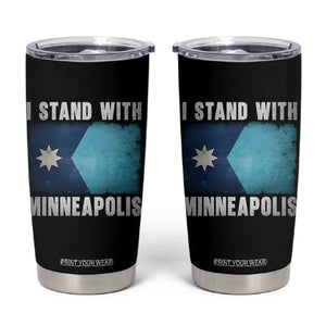 I Stand With Minneapolis Tumbler Cup Social Justice and Immigration Protest MN Flag TS11 Black Print Your Wear