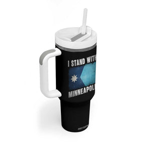 I Stand With Minneapolis Tumbler With Handle Social Justice and Immigration Protest MN Flag TS11 Print Your Wear