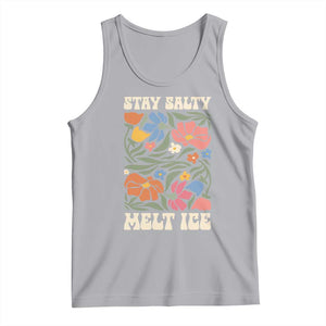 Be Salty Melt Ice Tank Top Political Satire Pro Immigrant Protest Retro Floral TS11 Athletic Heather Print Your Wear