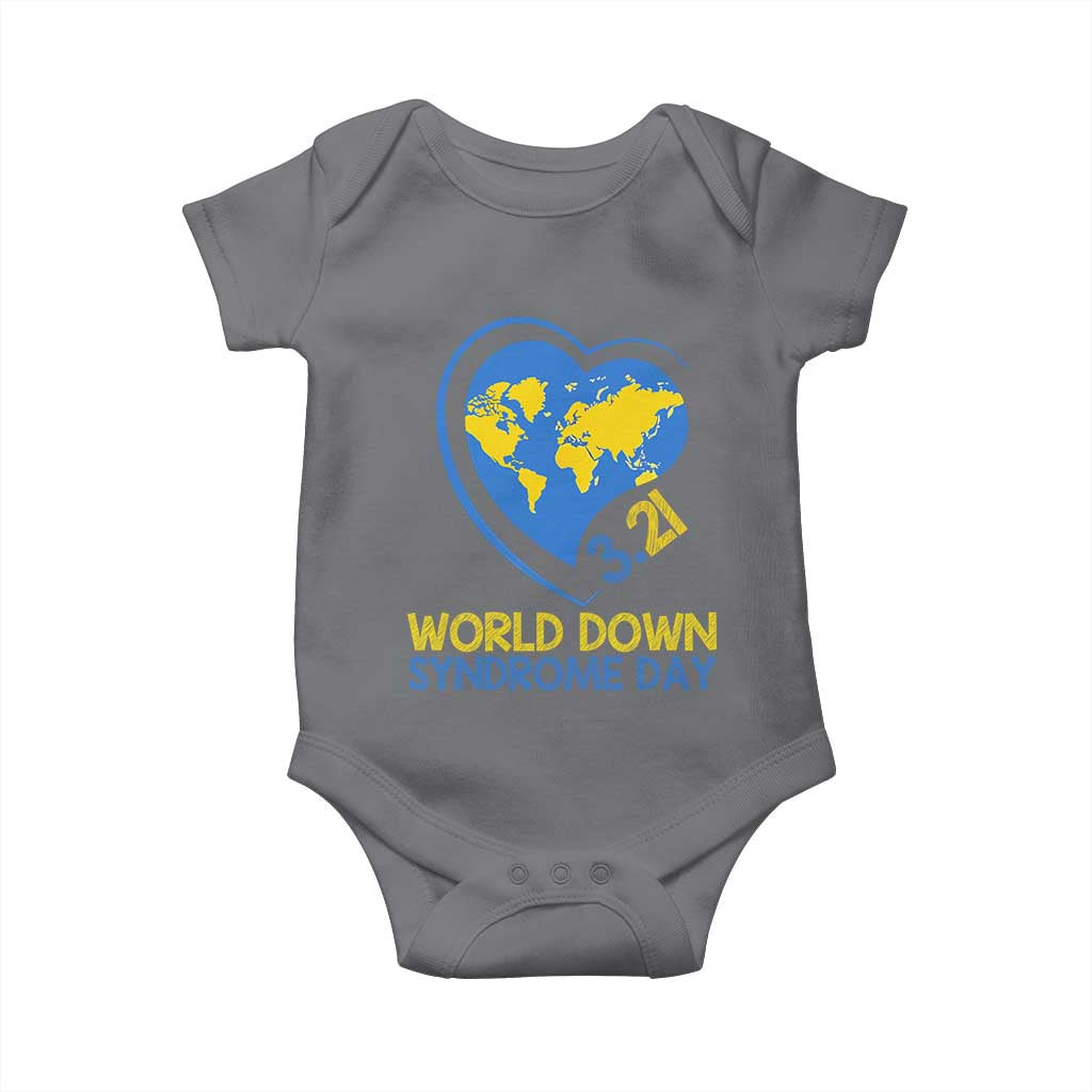 World Down Syndrome Day March 21 World Heart Baby Onesie TS11 Charcoal Print Your Wear