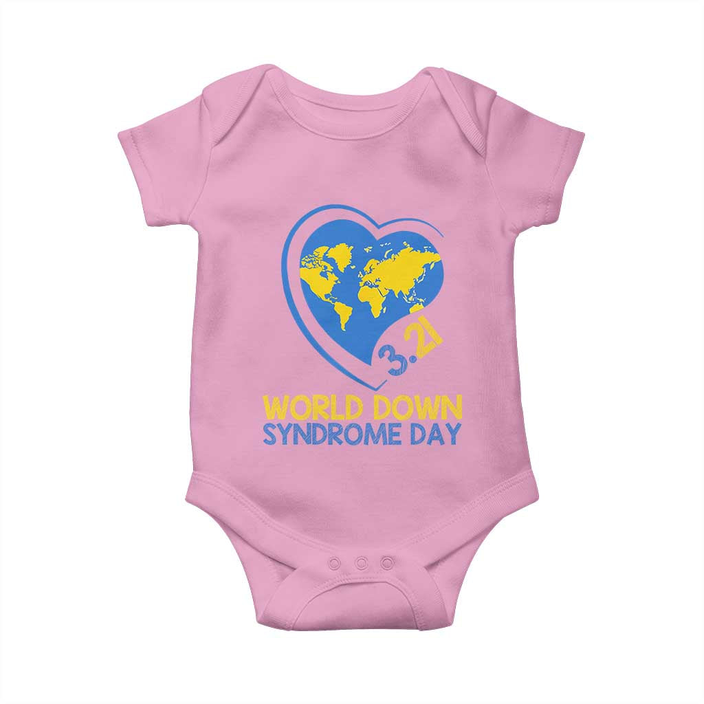 World Down Syndrome Day March 21 World Heart Baby Onesie TS11 Light Pink Print Your Wear