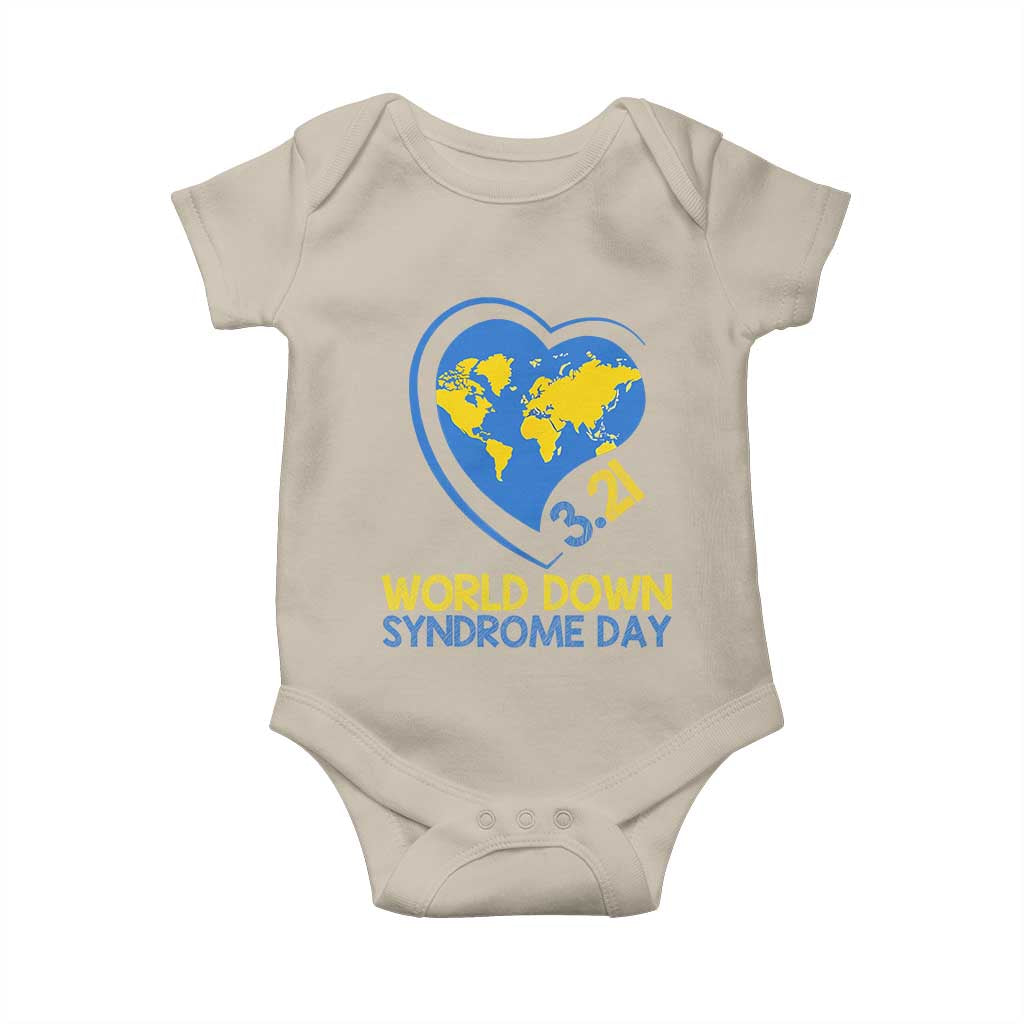World Down Syndrome Day March 21 World Heart Baby Onesie TS11 Sand Print Your Wear