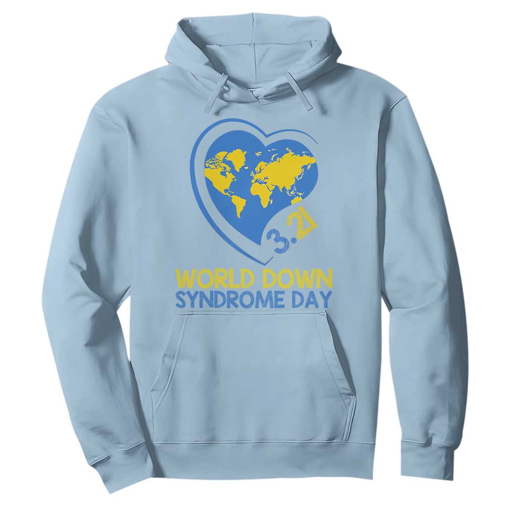 World Down Syndrome Day March 21 World Heart Hoodie TS11 Light Blue Print Your Wear