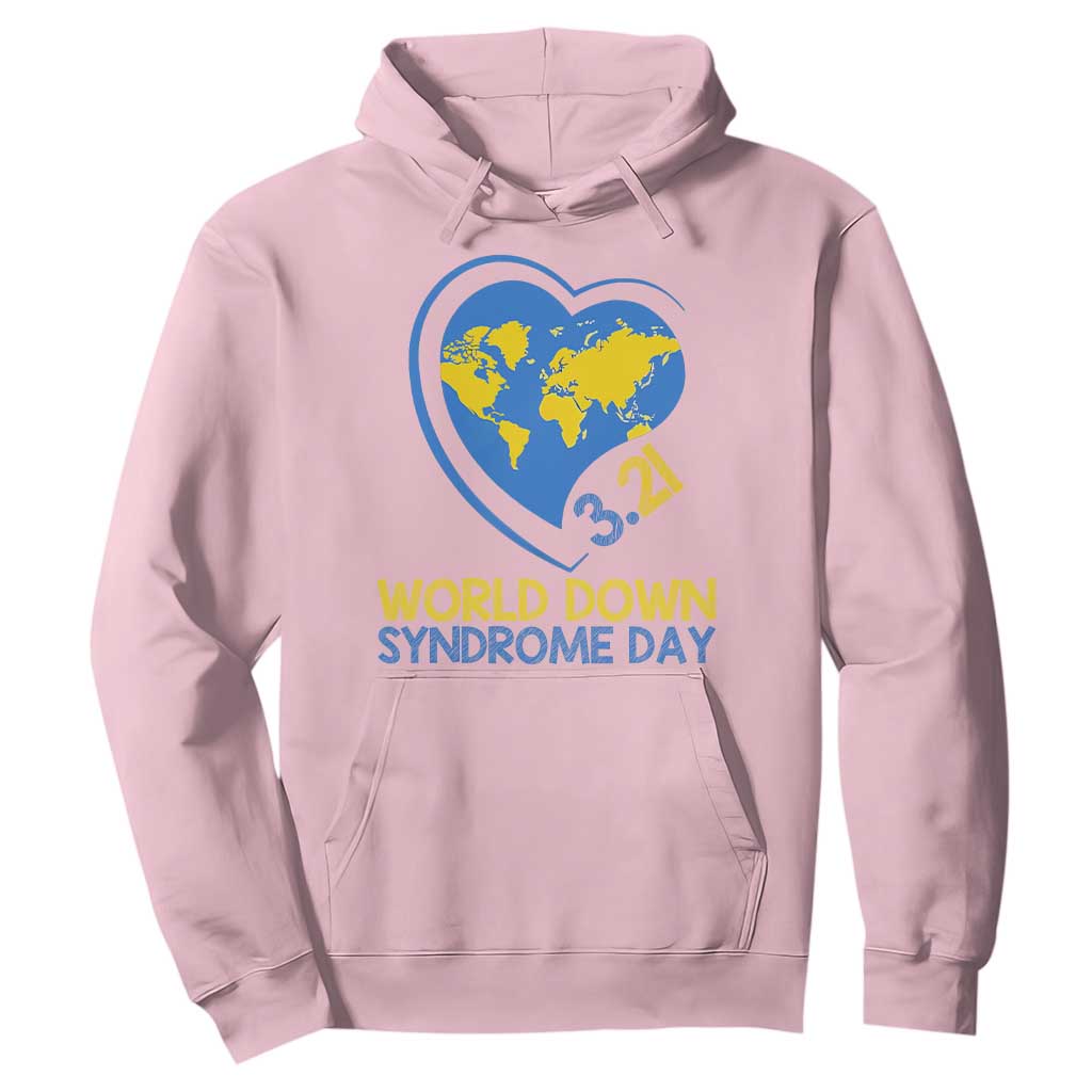 World Down Syndrome Day March 21 World Heart Hoodie TS11 Light Pink Print Your Wear