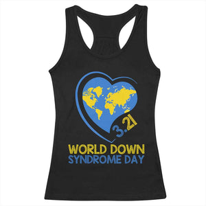 World Down Syndrome Day March 21 World Heart Racerback Tank Top TS11 Black Print Your Wear
