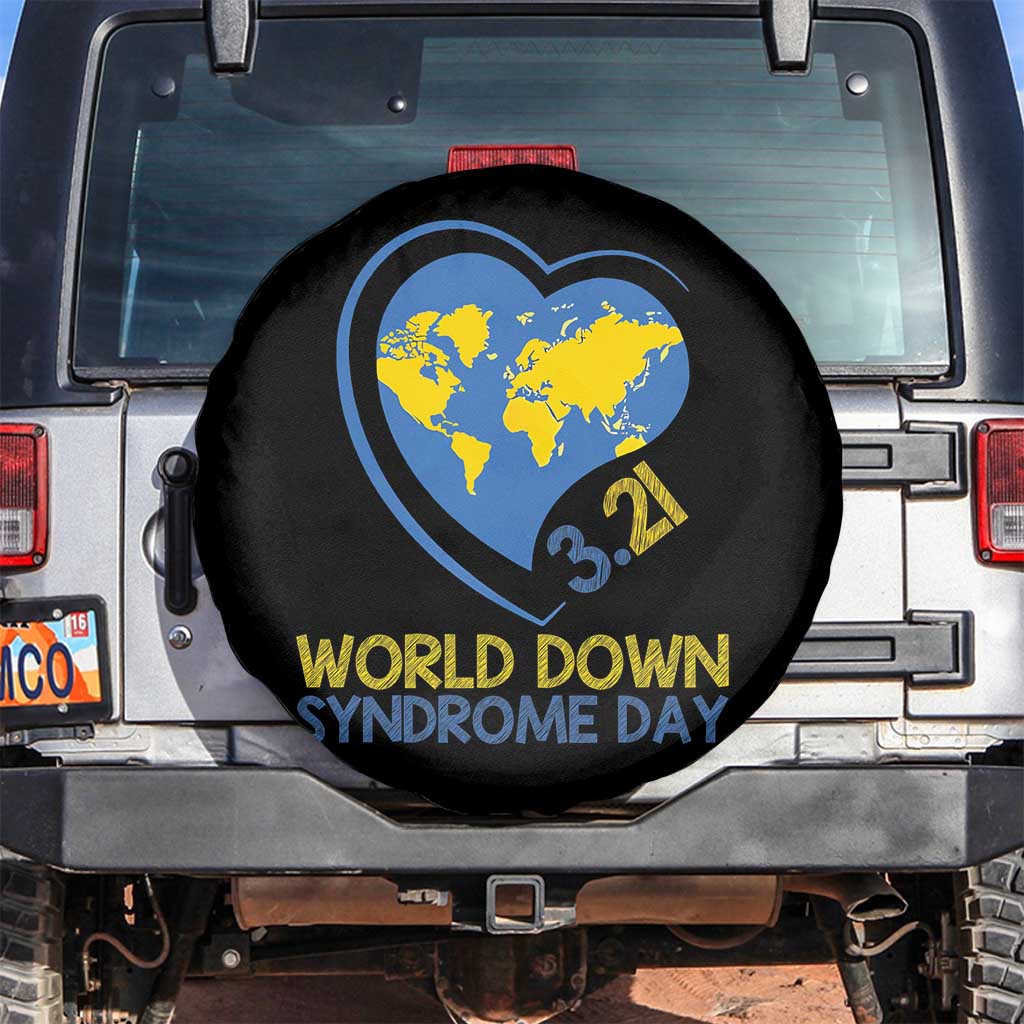 World Down Syndrome Day March 21 World Heart Spare Tire Cover TS11 No hole Black Print Your Wear