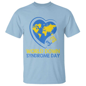 World Down Syndrome Day March 21 World Heart T Shirt TS11 Light Blue Print Your Wear