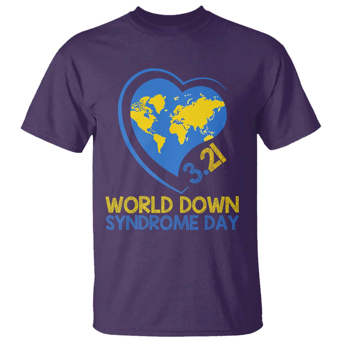 World Down Syndrome Day March 21 World Heart T Shirt TS11 Purple Print Your Wear
