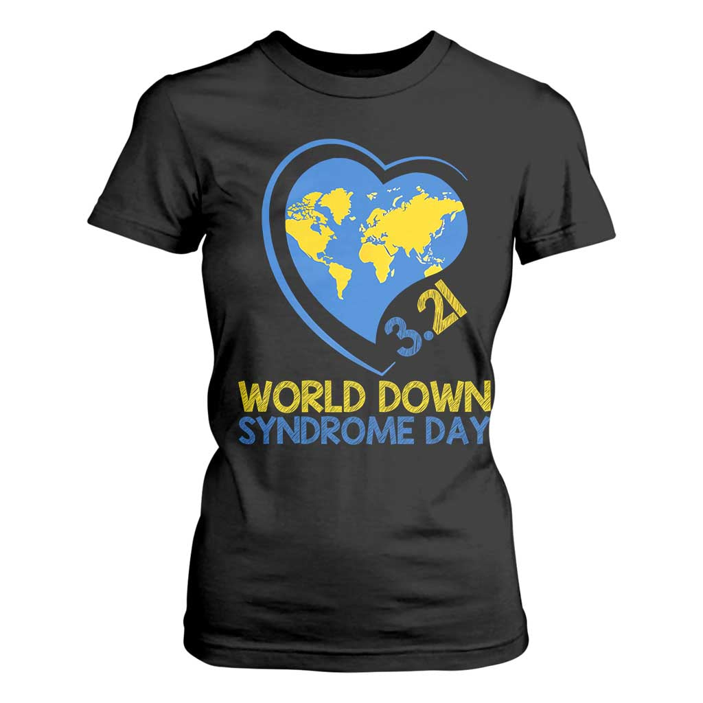 World Down Syndrome Day March 21 World Heart T Shirt For Women TS11 Black Print Your Wear