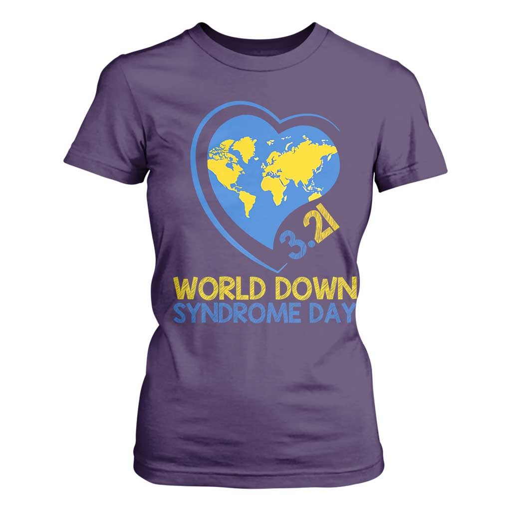 World Down Syndrome Day March 21 World Heart T Shirt For Women TS11 Purple Print Your Wear