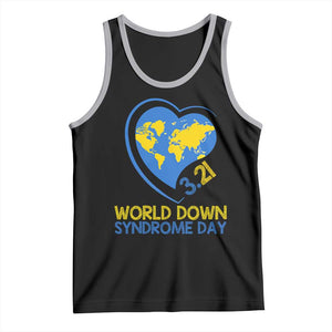 World Down Syndrome Day March 21 World Heart Tank Top TS11 Black Athletic Heather Print Your Wear
