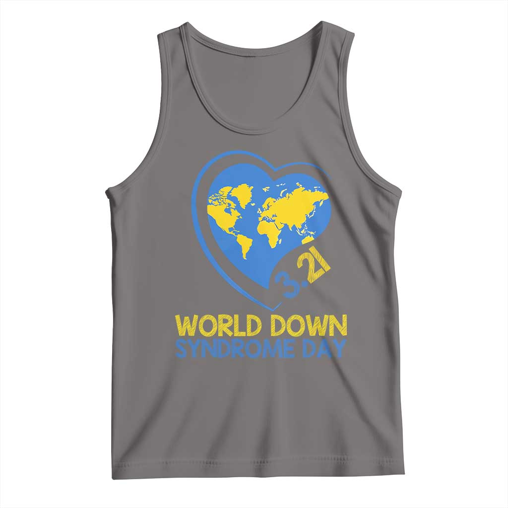 World Down Syndrome Day March 21 World Heart Tank Top TS11 Deep Heather Print Your Wear