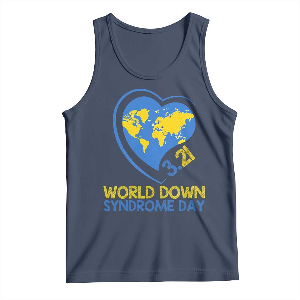 World Down Syndrome Day March 21 World Heart Tank Top TS11 Navy Print Your Wear